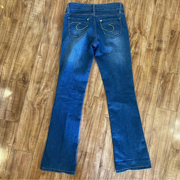 SOUTHPOLE Women’s Flare Bootcut Blue Jean Denim with Embroidery Size 5 - Picture 5 of 9